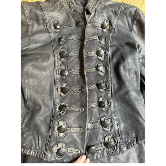 All Saints Leather Karst Jacket - Picture 3 of 10